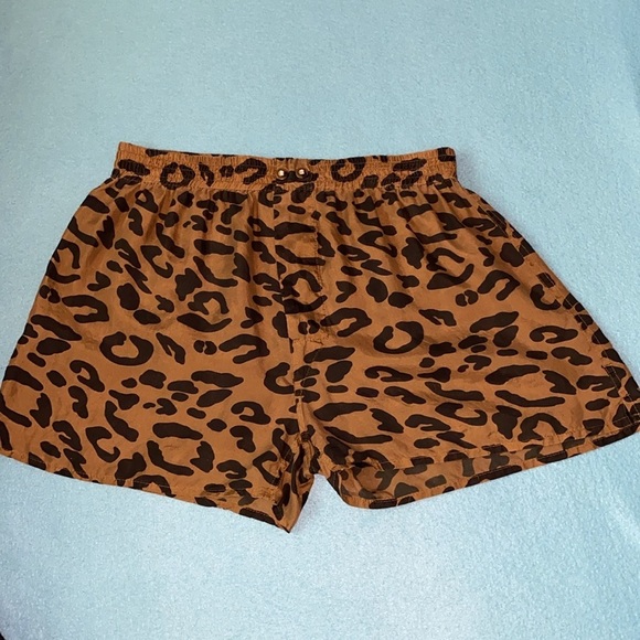 PERRY ELLIS silk cheetah print boxers button fly elastic waistband comfy size S - Picture 1 of 10